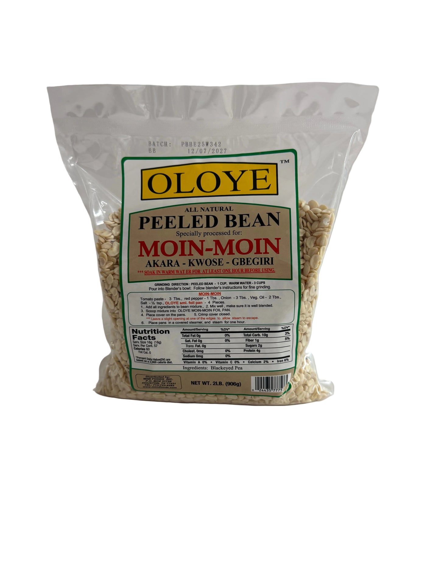 Oloye Peeled Beans 2lb